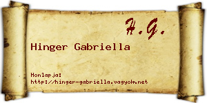 Hinger Gabriella névjegykártya